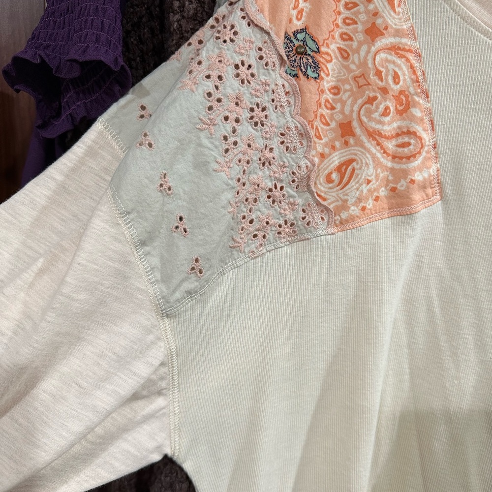 EUC Free People Feelin’ It Tunic Top (Alabaster Combo) - Picture 5 of 9